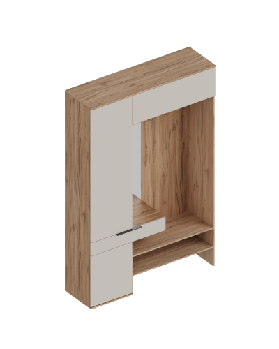 МС "Сицилия" Прихожая с пеналом и антресолью ЛЕВАЯ/ПРАВАЯ 1500х450х2300 Дуб альпийский/Тефия, Велес