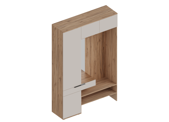 МС "Сицилия" Прихожая с пеналом и антресолью ЛЕВАЯ/ПРАВАЯ 1500х450х2300 Дуб альпийский/Тефия, Велес