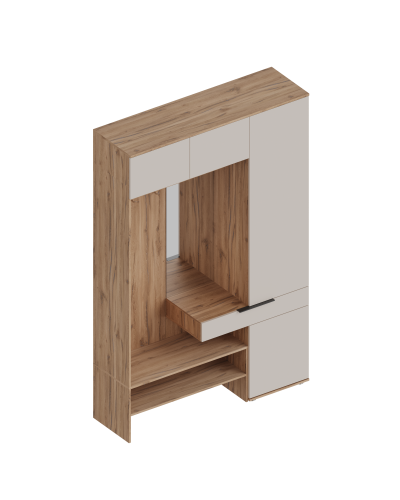 МС "Сицилия" Прихожая с пеналом и антресолью ЛЕВАЯ/ПРАВАЯ 1500х450х2300 Дуб альпийский/Тефия, Велес