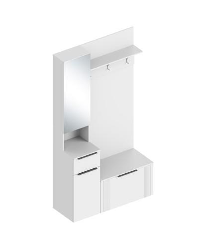 МС "Вита" Прихожая ЛЕВАЯ/ПРАВАЯ 1200х450х2200 Белый лофт, Велес