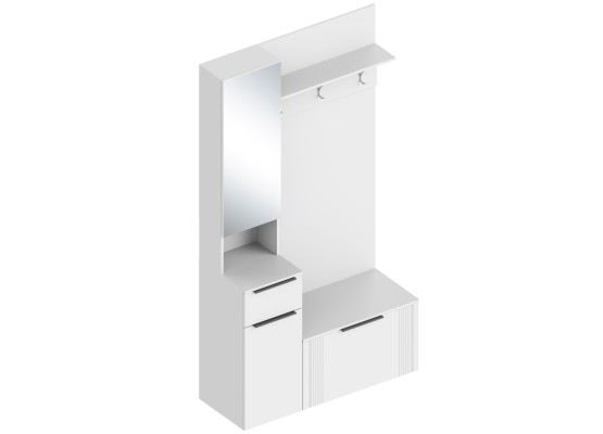 МС "Вита" Прихожая ЛЕВАЯ/ПРАВАЯ 1200х450х2200 Белый лофт, Велес