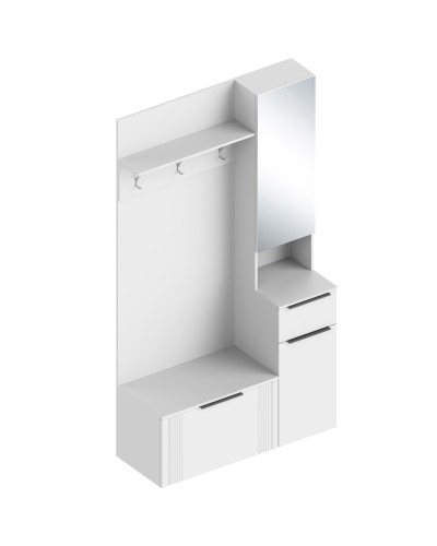 МС "Вита" Прихожая ЛЕВАЯ/ПРАВАЯ 1200х450х2200 Белый лофт, Велес