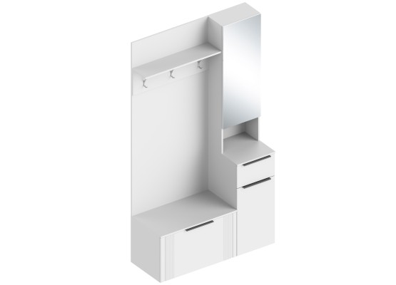 МС "Вита" Прихожая ЛЕВАЯ/ПРАВАЯ 1200х450х2200 Белый лофт, Велес
