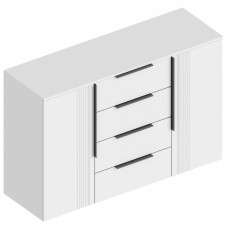 МС "Вита" Комод 2-ств с 4 ящиками 1400х460х930 Белый лофт (ПАЗ)