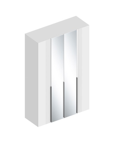 МС "Вита" Шкаф 4-ств с зеркалом 1400х520х2200 Белый лофт, Велес