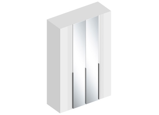 МС "Вита" Шкаф 4-ств с зеркалом 1400х520х2200 Белый лофт, Велес