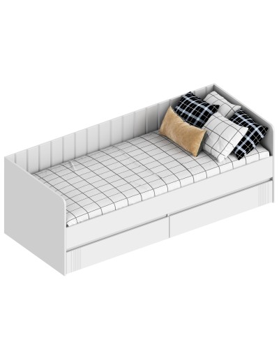 МС "Вита" Кровать с 2 ящиками (футорка 10) 832х2032х720 Белый лофт, Велес