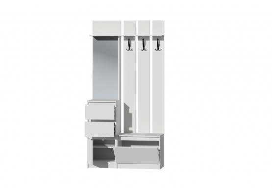 Прихожая "Хилтон" Белый текстурный/Белый текстурный, Зарон