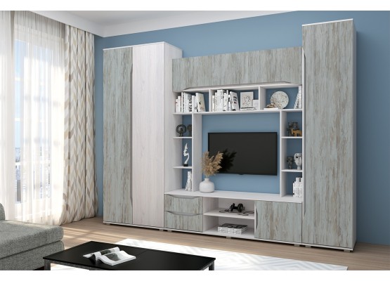 Гостиная "Аванта" Анкор светлый/Артвуд темный 2980х470х2220, Зарон