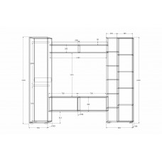 Гостиная "Сальма" Крафт золотой/Крафт белый 2500х483х2120