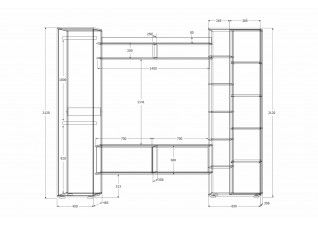 Гостиная "Сальма" Крафт золотой/Крафт белый 2500х483х2120