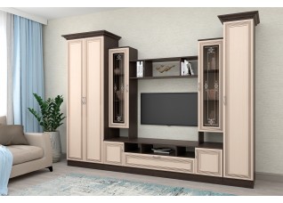 Гостиная "Маргарита" Дуб венге/Дуб белфорд 2880х480х2100