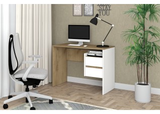 Стол письменный №4 Дуб крафт золотой/Белый текстурный