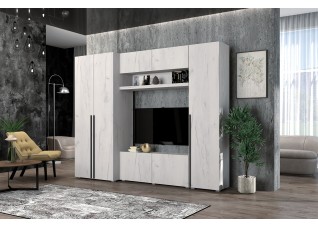 Гостиная "Норден" Крафт белый/Крафт белый 2450х530х2000