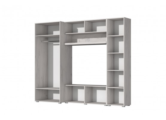 Гостиная "Норден" Крафт белый/Крафт белый 2450х530х2000, Зарон