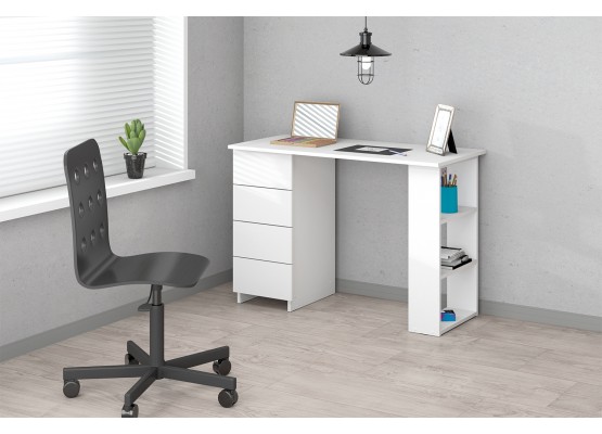 Стол письменный №3 Белый текстурный/Белый текстурный, Зарон