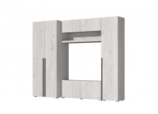 Гостиная "Норден" Крафт белый/Крафт белый 2450х530х2000, Зарон