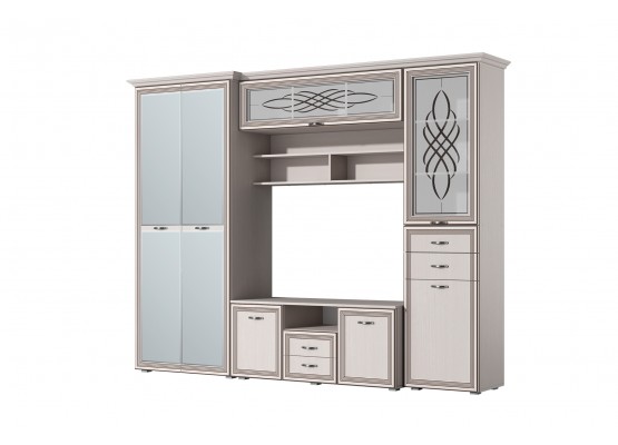 Гостиная "Линда" Дуб белфорд/Дуб белфорд 2800х480х2120, Зарон