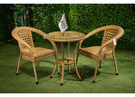 Кофейный плетеный столик из ротанга DECO / ДЕКО, 