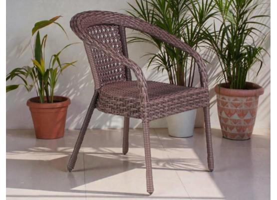 Комплект из ротанга Deco / Деко: 4 кресла и круглый стол, 