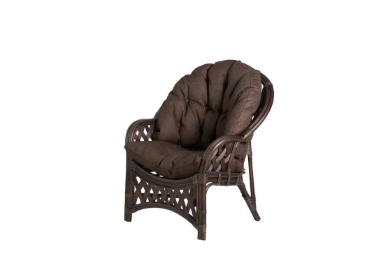 Кресло ротанговое Черчилль (Рузвельт), подушка коричневая