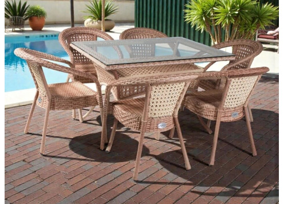 Обеденный стол из экоротанга DECO / ДЕКО 120х90, 