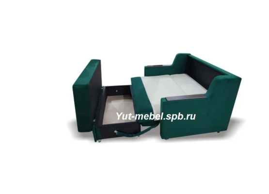 Диван выкатной «Лондон-2» 1400×1900 зеленый велюр, Уют мебель