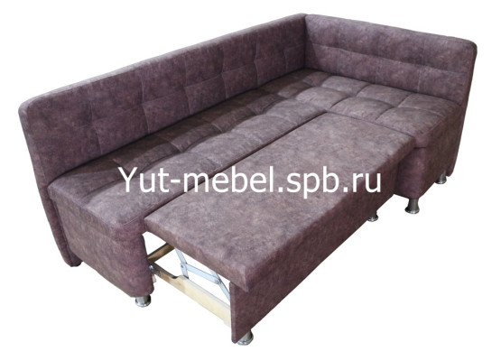 Кухонный уголок со спальным местом коричневый велюр, Уют мебель