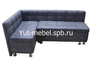 Кухонный уголок со спальным местом серый велюр
