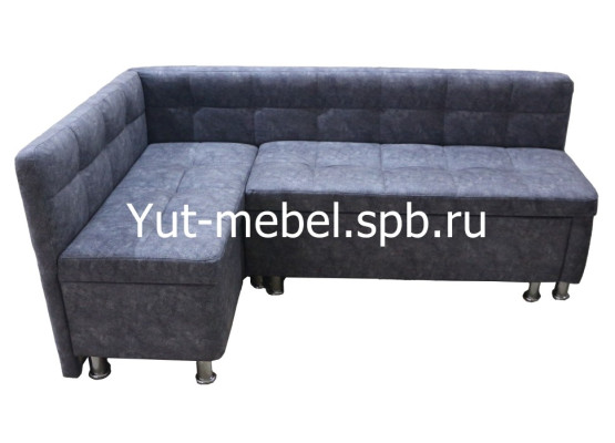 Кухонный уголок со спальным местом серый велюр