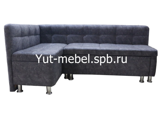 Кухонный уголок со спальным местом серый велюр, Уют мебель