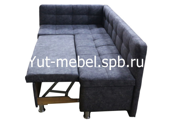 Кухонный уголок со спальным местом серый велюр, Уют мебель