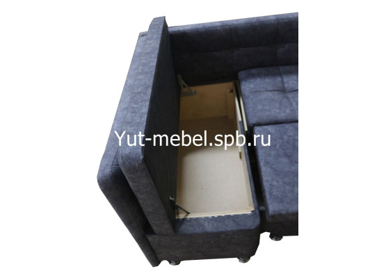 Кухонный уголок со спальным местом серый велюр, Уют мебель