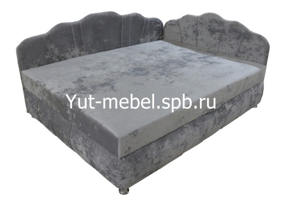 Тахта-кровать «Мишель Ракушка Г» блисс светло-серый, Уют мебель
