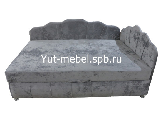 Тахта-кровать «Мишель Ракушка Г» блисс светло-серый, Уют мебель