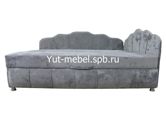 Тахта-кровать «Мишель Ракушка Г» блисс светло-серый, Уют мебель