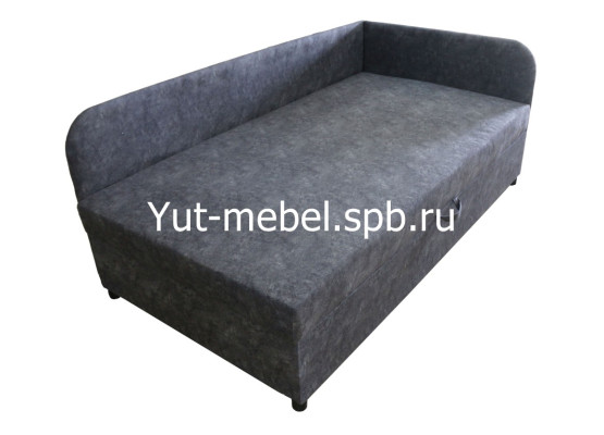 Угловая Тахта кровать «Глория» 900×1900 серая замша, Уют мебель