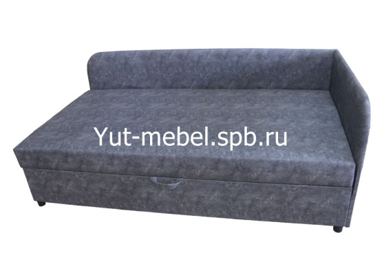 Угловая Тахта кровать «Глория» 900×1900 серая замша, Уют мебель