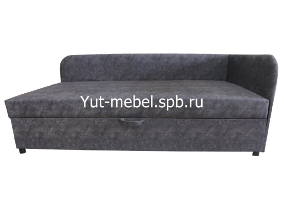 Угловая Тахта кровать «Глория» 900×1900 серая замша, Уют мебель