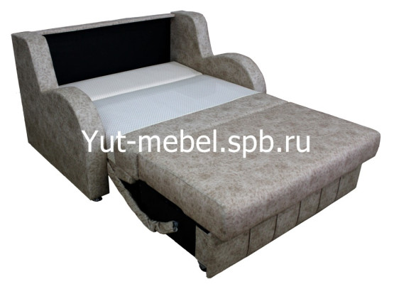 Выкатной диван-кровать «Лондон-3» 1400×1900 бежевая замша, Уют мебель