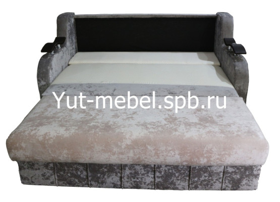 Выкатной диван-кровать «Лондон-4» 1400×1900 бежево-коричневый блисс, Уют мебель