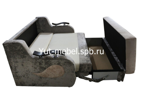 Выкатной диван-кровать «Лондон-4» 1400×1900 бежево-коричневый блисс, Уют мебель